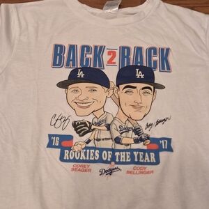 LA Dodgers Back To Back Rookies Of The Year Seager Bellinger Shirt 2016 2017
